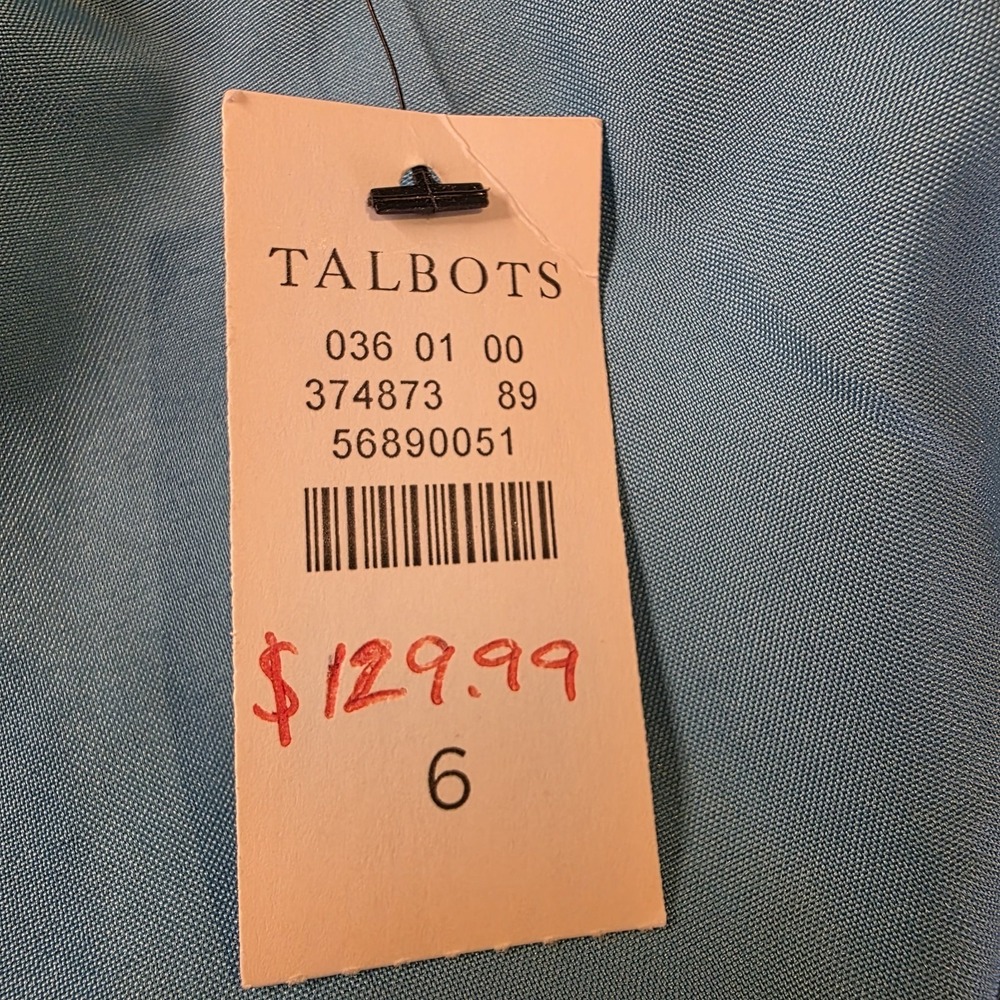 NWT Talbots Tweed Sheath Dress 6 Blue Textured Boucle Lined Career Preppy‎ $129 - Picture 8 of 10